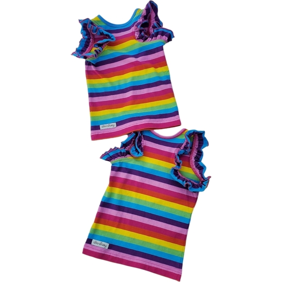 Sew Sassy 2 Piece Twin Bundle Top Rainbow Baby Girls 18 Months - Picture 3 of 3